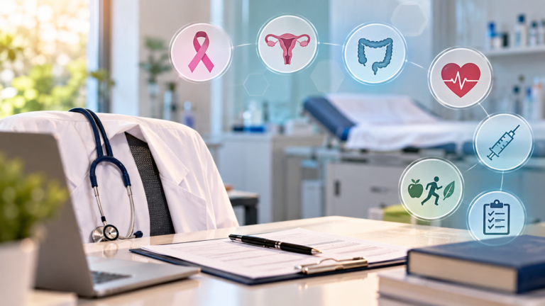 Prevenzione e screening medico con controlli oncologici, cardiovascolari e stili di vita